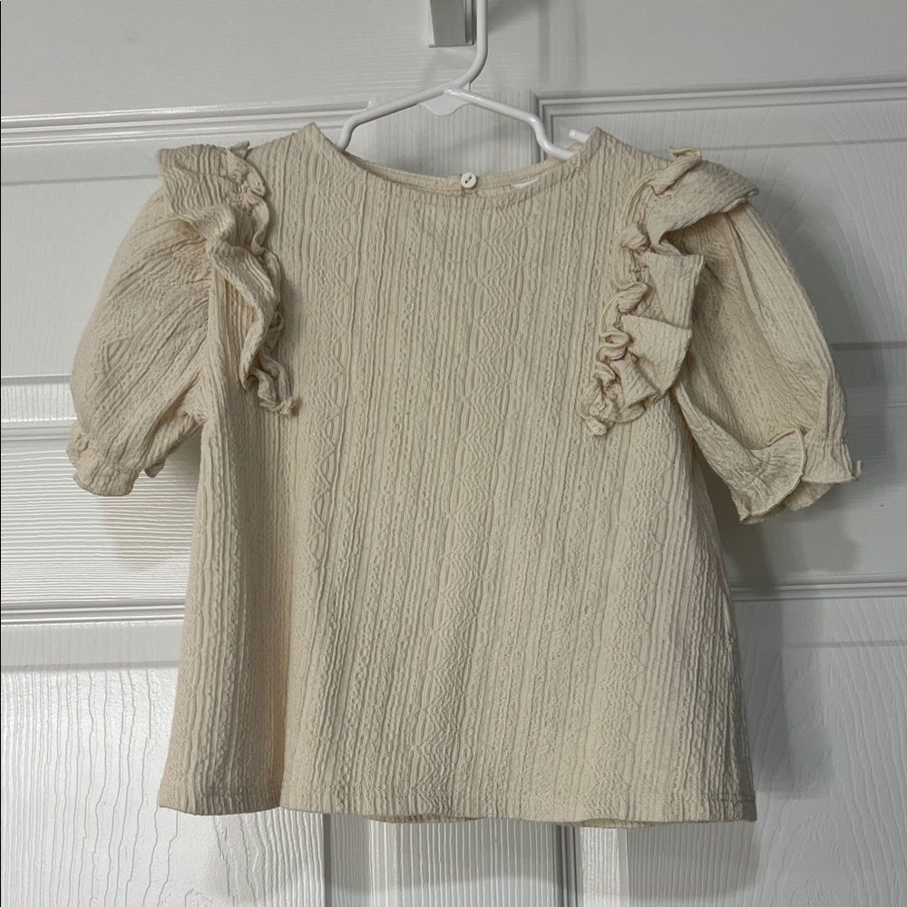 Cream Ruffled Kids Top